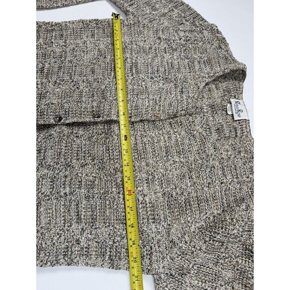Reba Rose Cardigan Knit Beige Neutral Grandma Retro 90s Made in USA - Picture 6 of 12